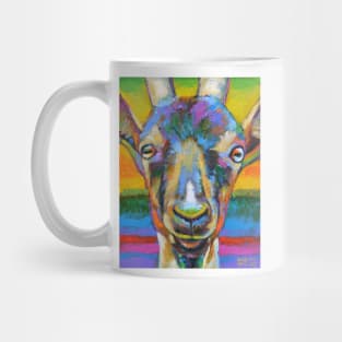 Colorful Cute FARM GOAT by Robert Phelps Mug